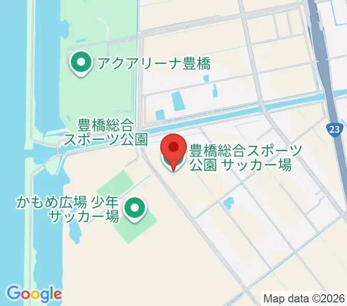 豊橋総合スポーツ公園サッカー場の地図