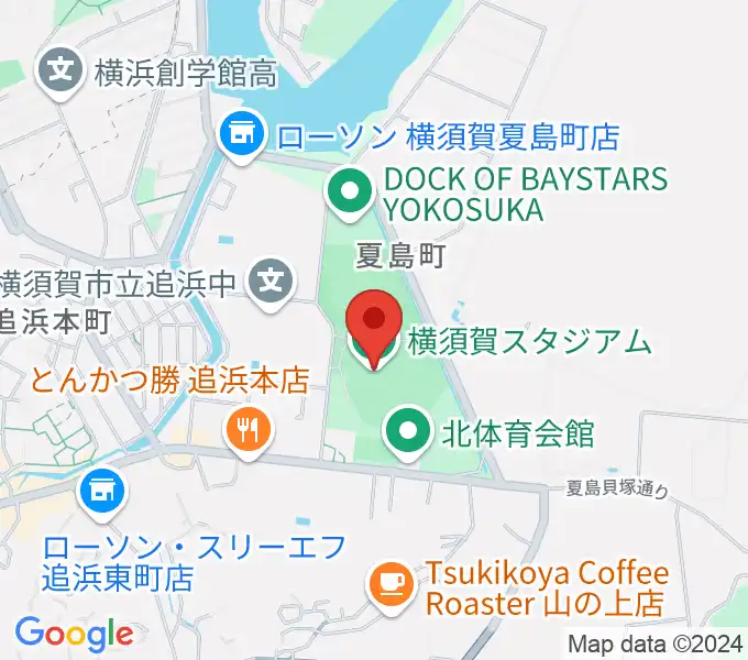 横須賀スタジアムの地図