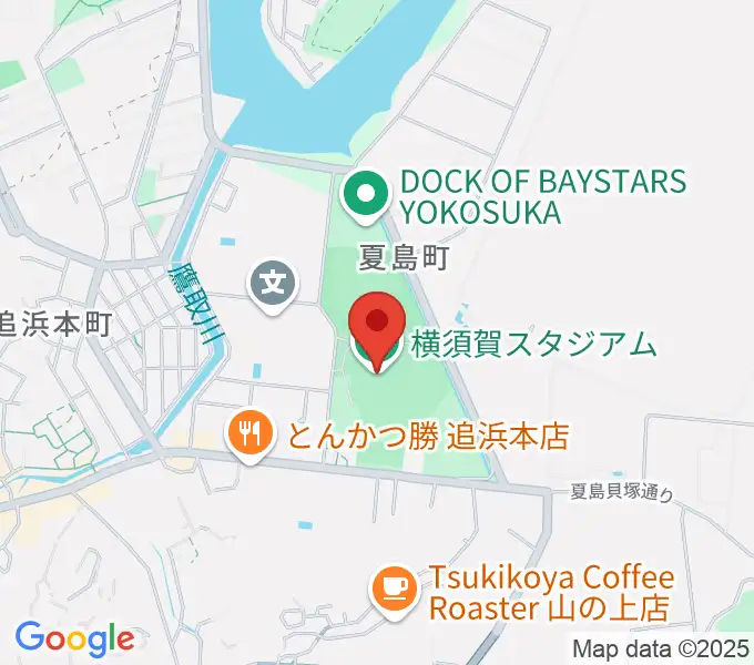 横須賀スタジアムの地図
