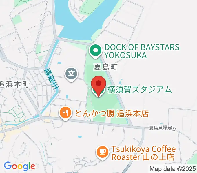 横須賀スタジアムの地図