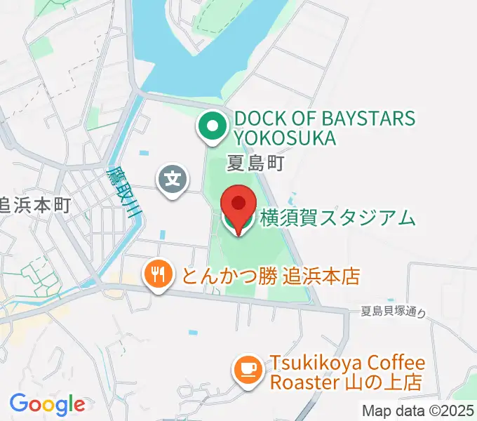 横須賀スタジアムの地図