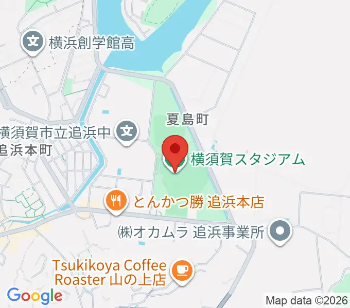 横須賀スタジアムの地図