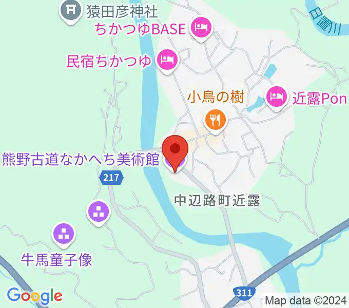 熊野古道なかへち美術館の地図