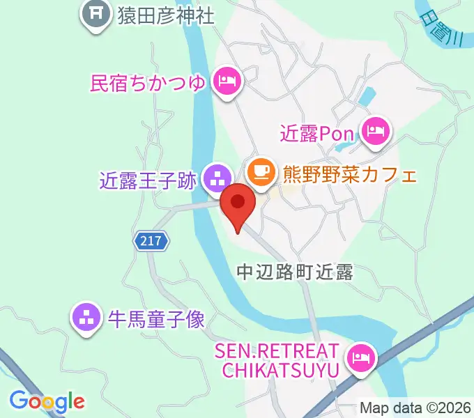 熊野古道なかへち美術館の地図