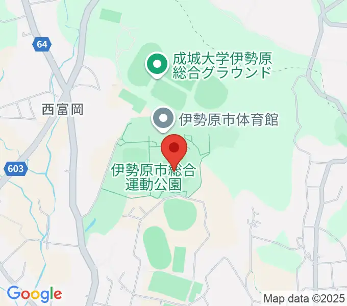 いせはらサンシャイン・スタジアム 伊勢原球場の地図