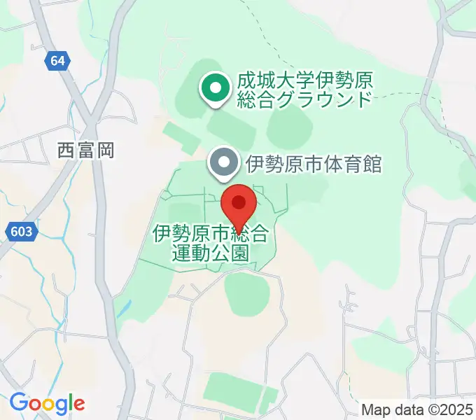 いせはらサンシャイン・スタジアム 伊勢原球場の地図