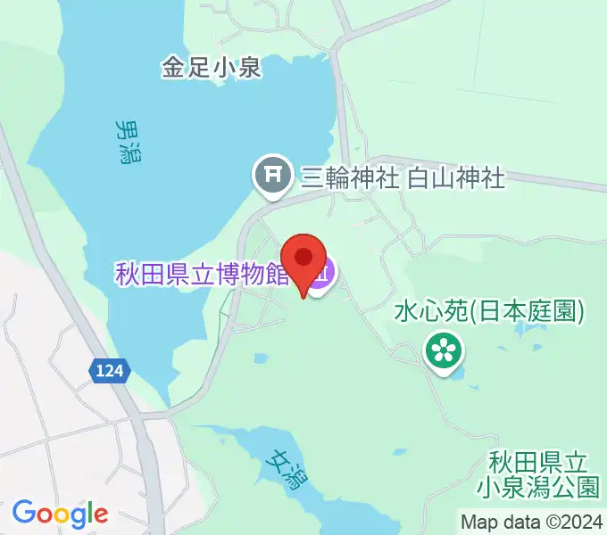 秋田県立博物館の地図