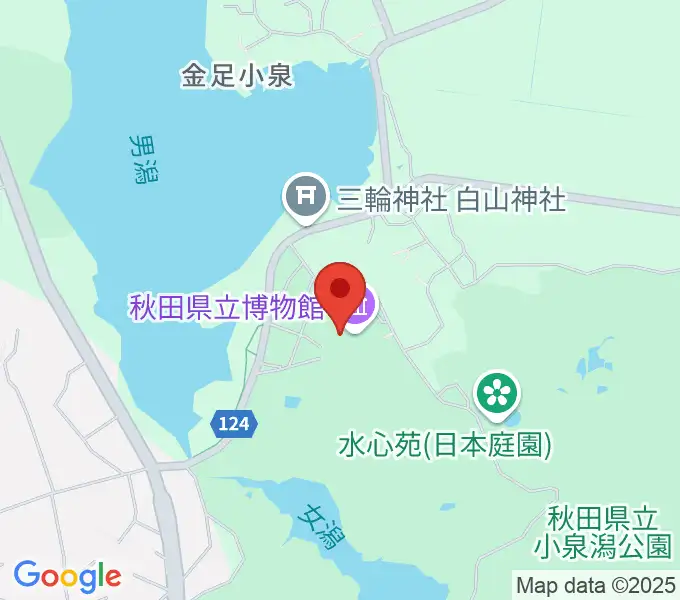 秋田県立博物館の地図