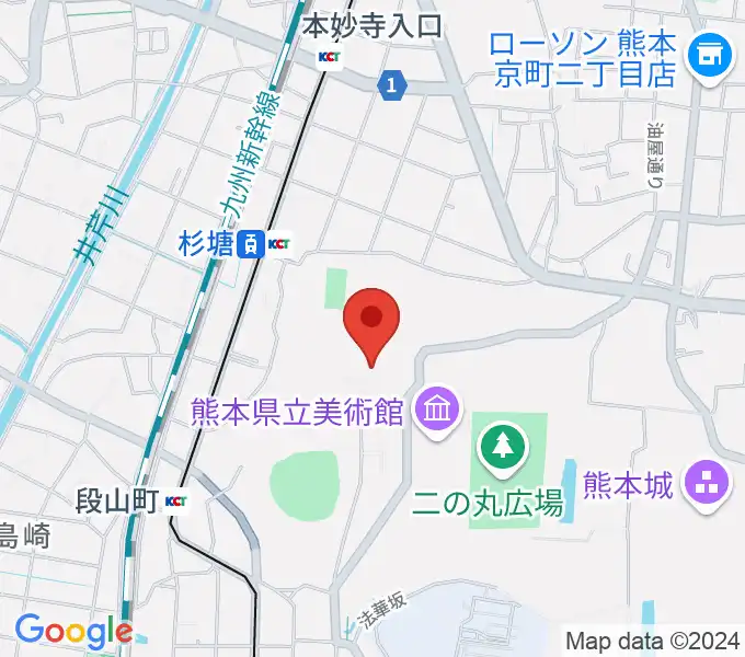 熊本博物館の地図