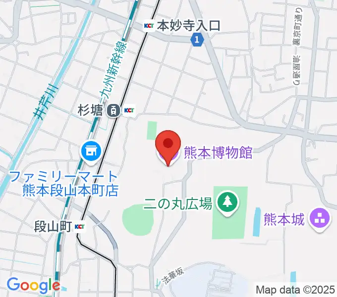 熊本博物館の地図