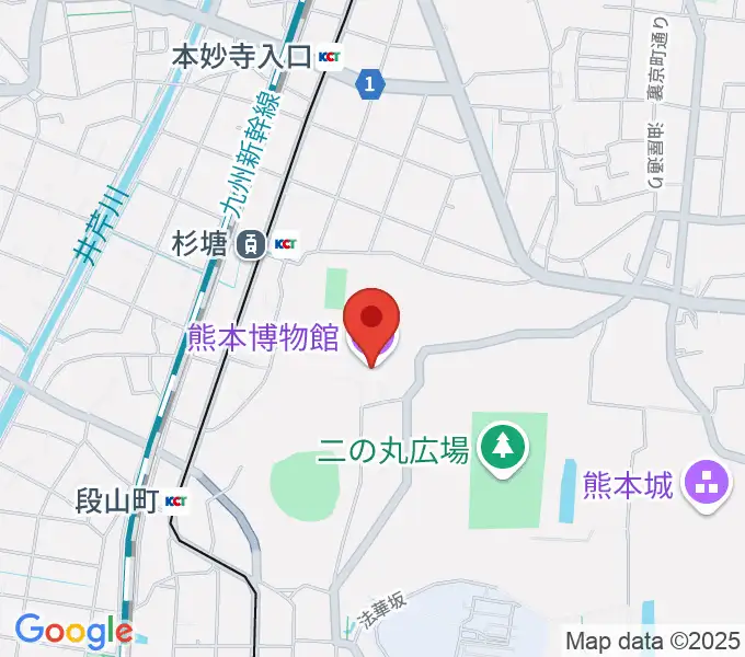 熊本博物館の地図