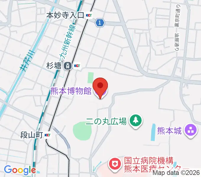 熊本博物館の地図