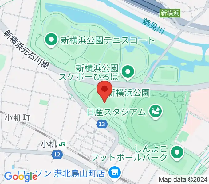 日産フィールド小机の地図