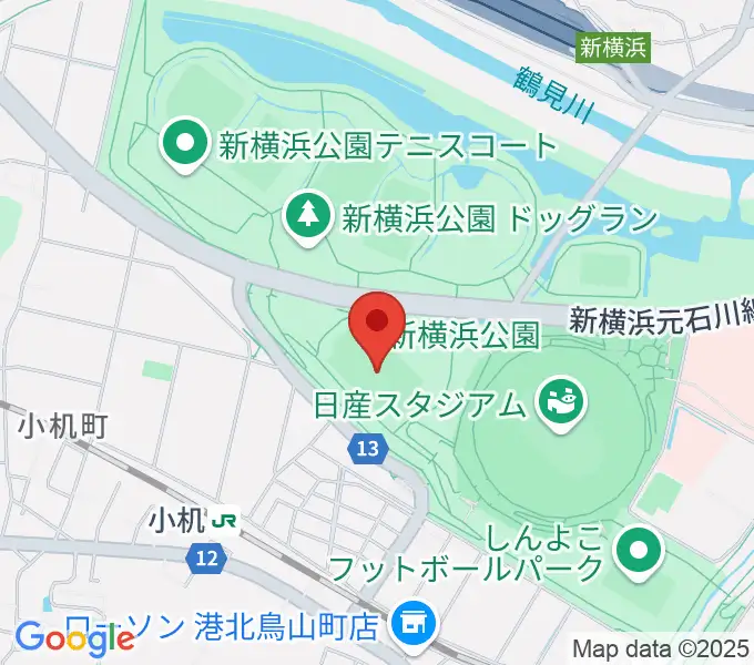 日産フィールド小机の地図