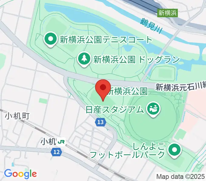日産フィールド小机の地図