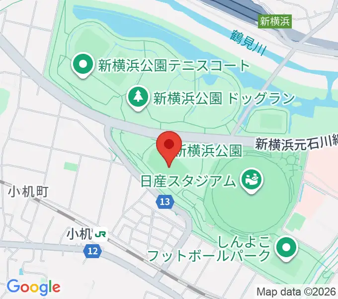 日産フィールド小机の地図