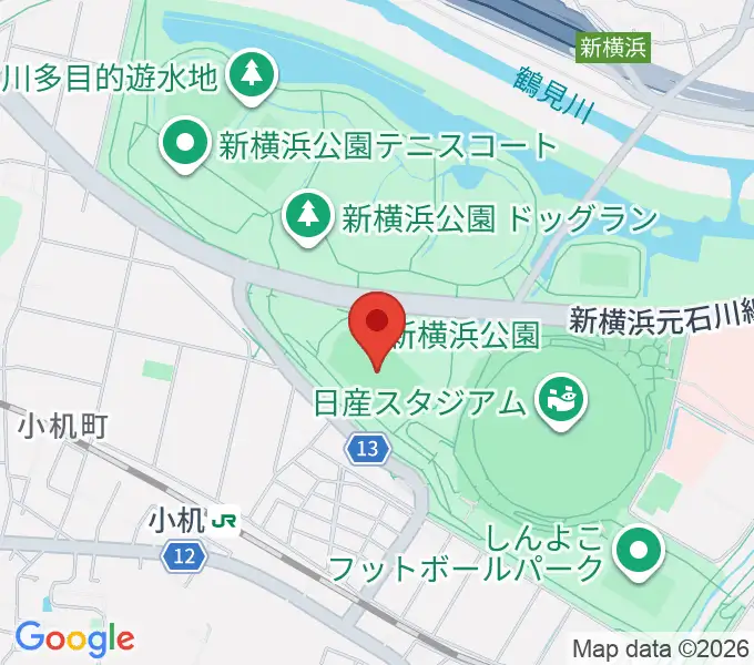 日産フィールド小机の地図