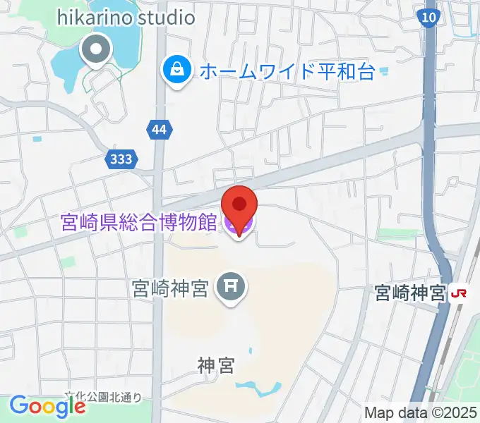 宮崎県総合博物館の地図