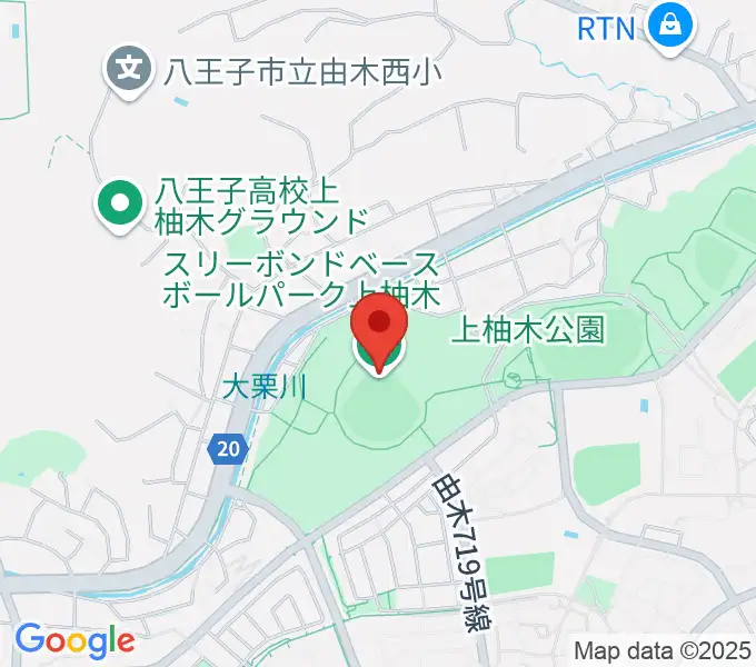 スリーボンドベースボールパーク上柚木の地図