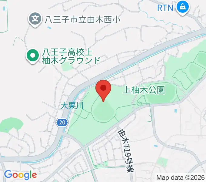 スリーボンドベースボールパーク上柚木の地図