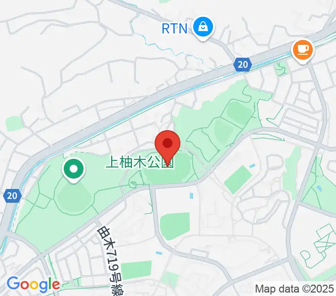 上柚木公園陸上競技場の地図