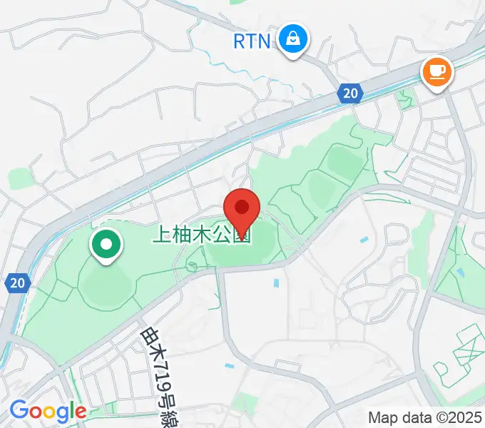 上柚木公園陸上競技場の地図