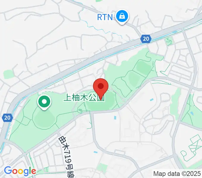 上柚木公園陸上競技場の地図