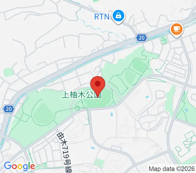 上柚木公園陸上競技場の地図