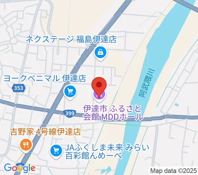 伊達市ふるさと会館MDDホールの地図