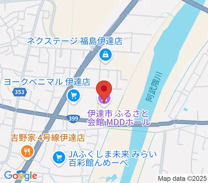 伊達市ふるさと会館MDDホールの地図