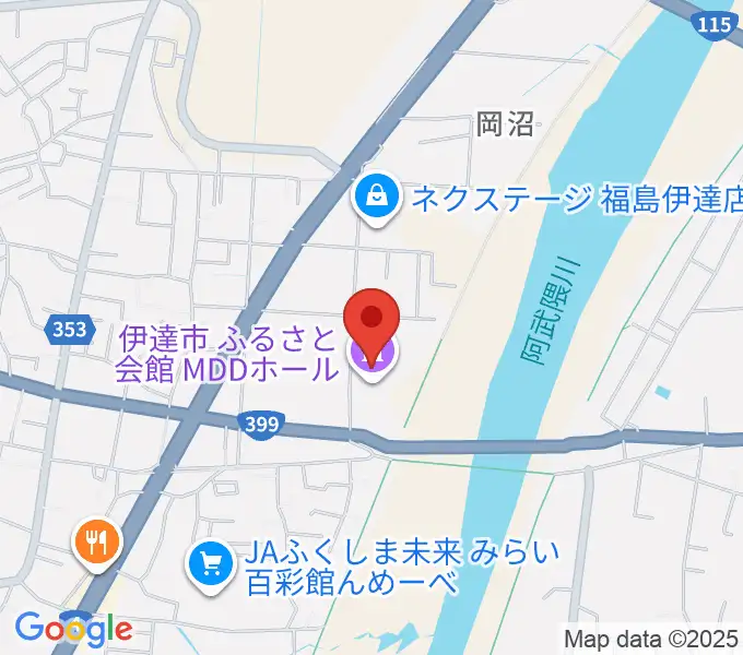 伊達市ふるさと会館MDDホールの地図