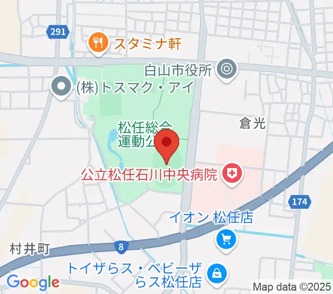 松任総合運動公園陸上競技場の地図