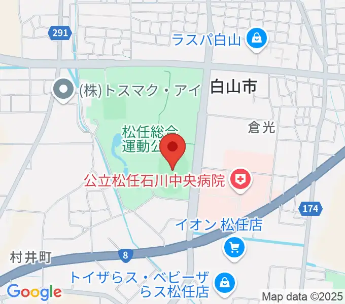 松任総合運動公園陸上競技場の地図