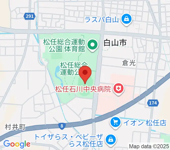 松任総合運動公園陸上競技場の地図