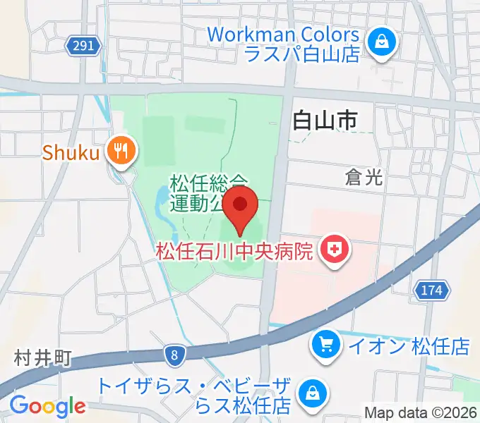 松任総合運動公園陸上競技場の地図
