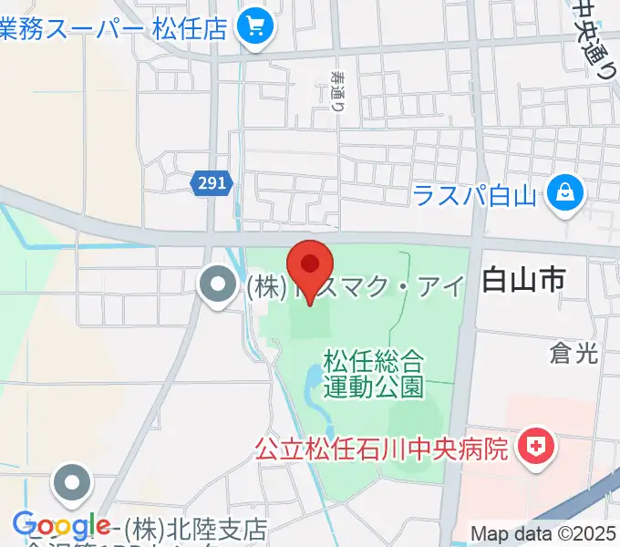 松任総合運動公園グラウンドの地図