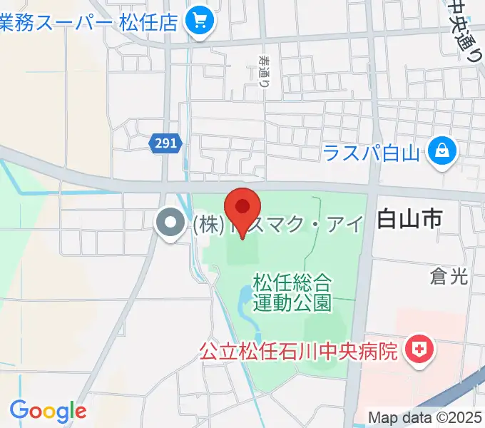 松任総合運動公園グラウンドの地図