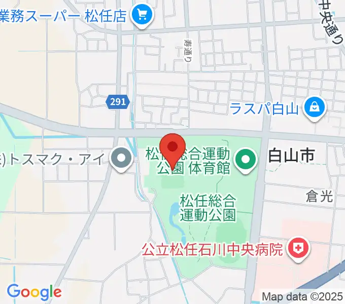 松任総合運動公園グラウンドの地図