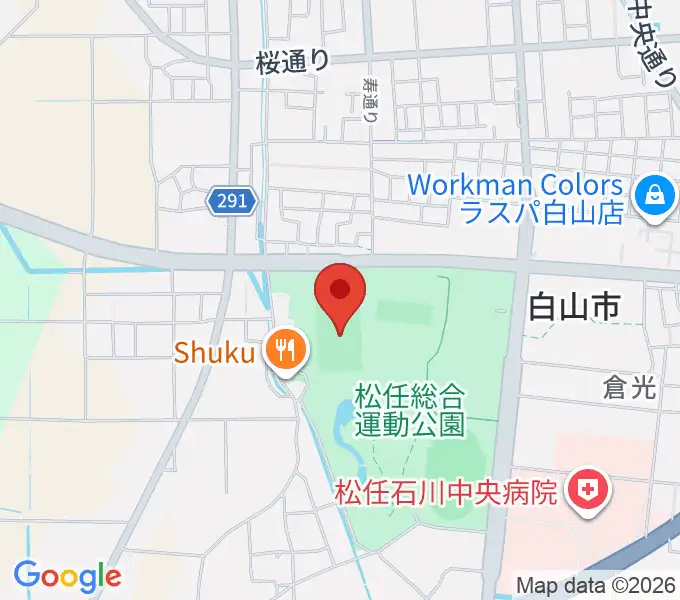 松任総合運動公園グラウンドの地図