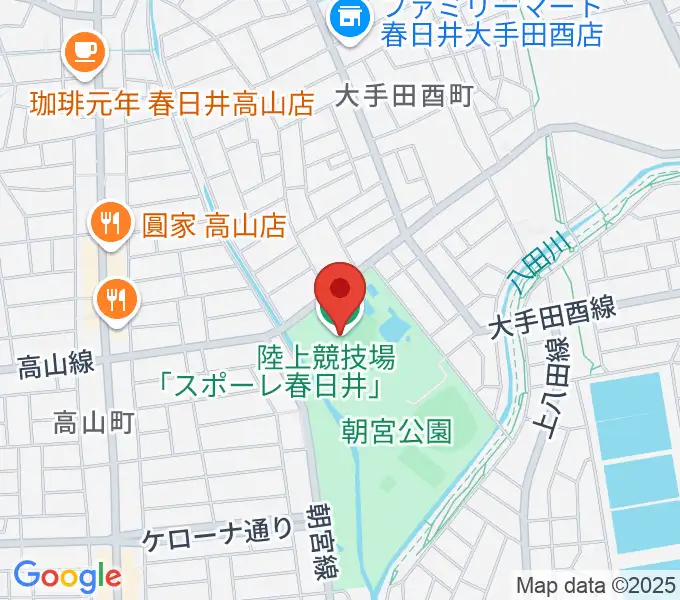 スポーレ春日井 朝宮公園陸上競技場の地図