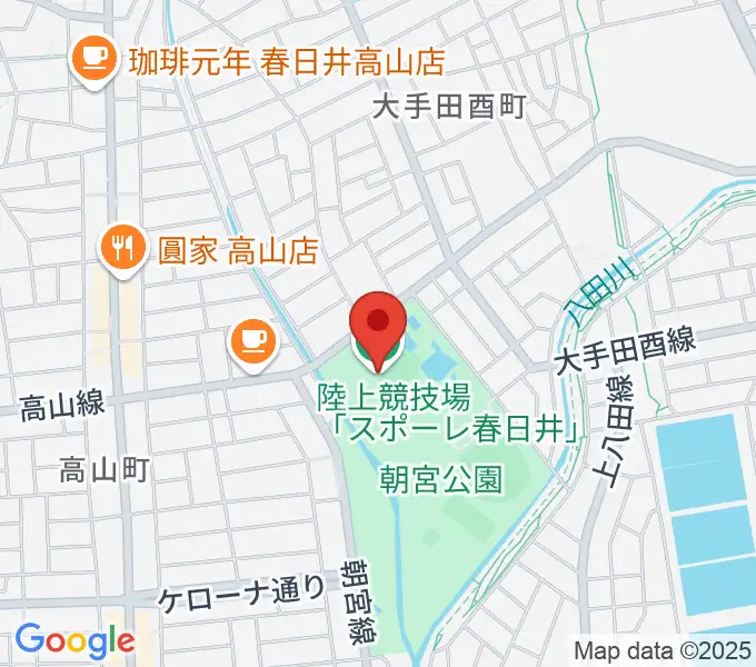 スポーレ春日井 朝宮公園陸上競技場の地図