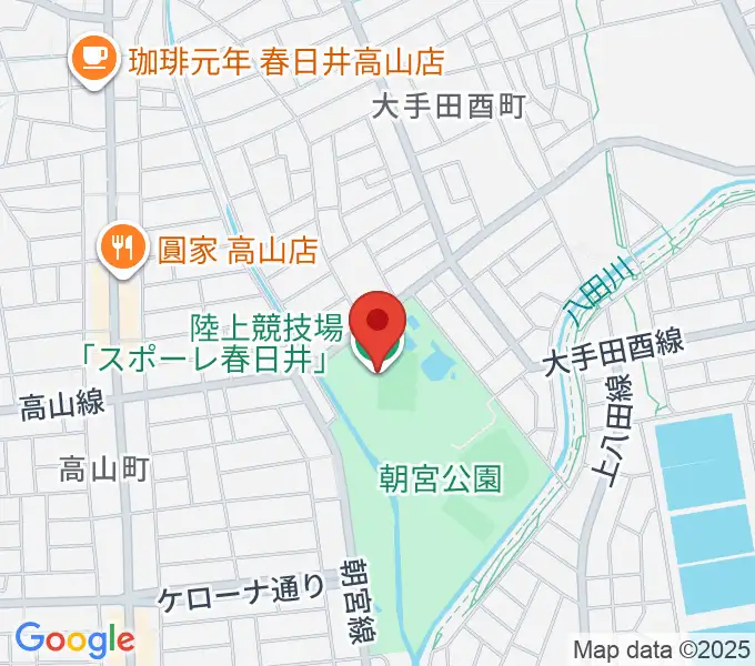 スポーレ春日井 朝宮公園陸上競技場の地図
