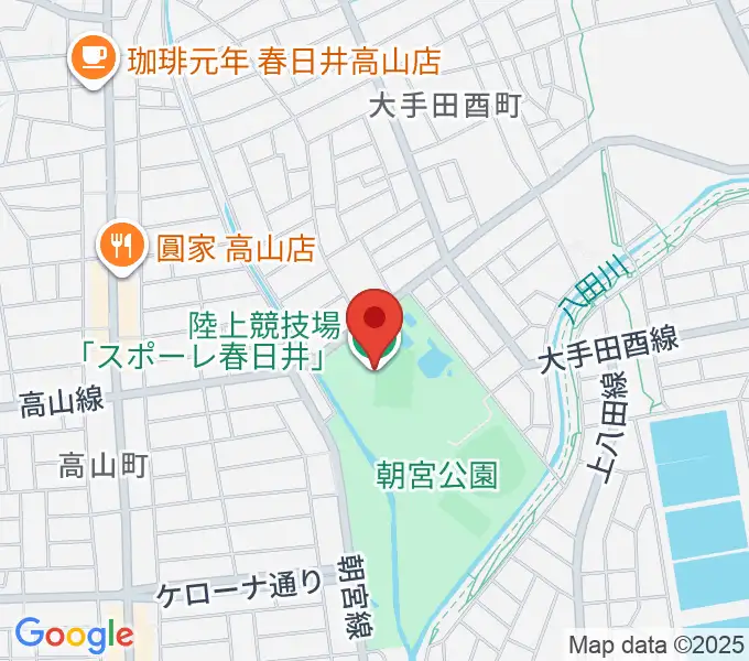 スポーレ春日井 朝宮公園陸上競技場の地図