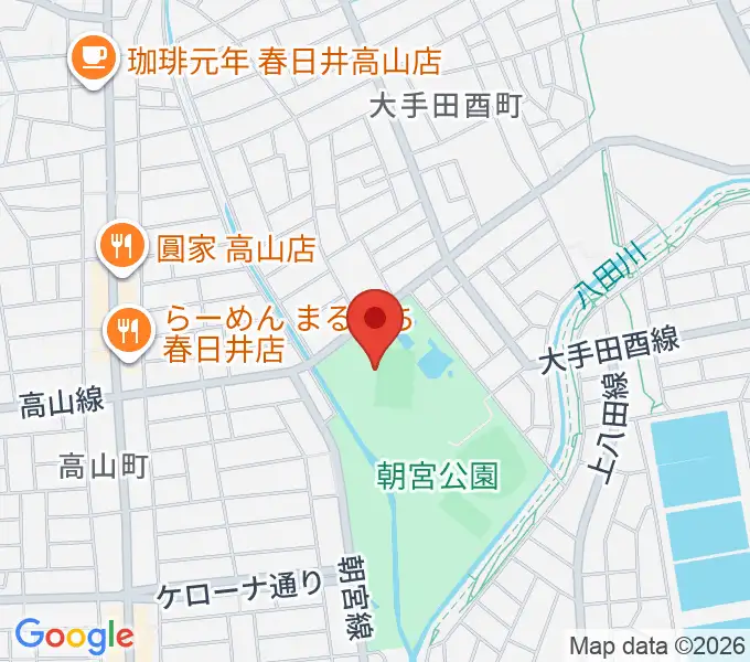 スポーレ春日井 朝宮公園陸上競技場の地図
