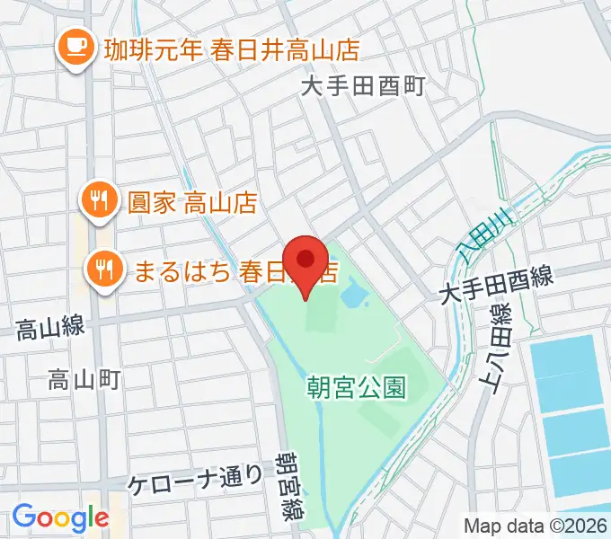 スポーレ春日井 朝宮公園陸上競技場の地図