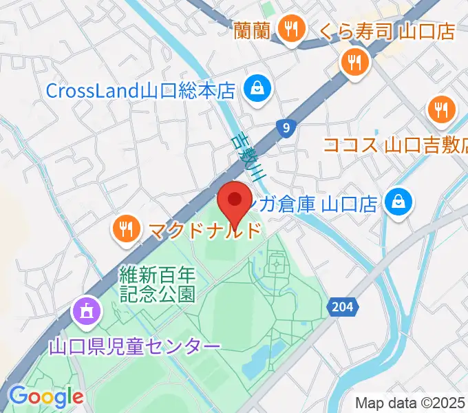 維新百年記念公園ラグビー・サッカー場の地図