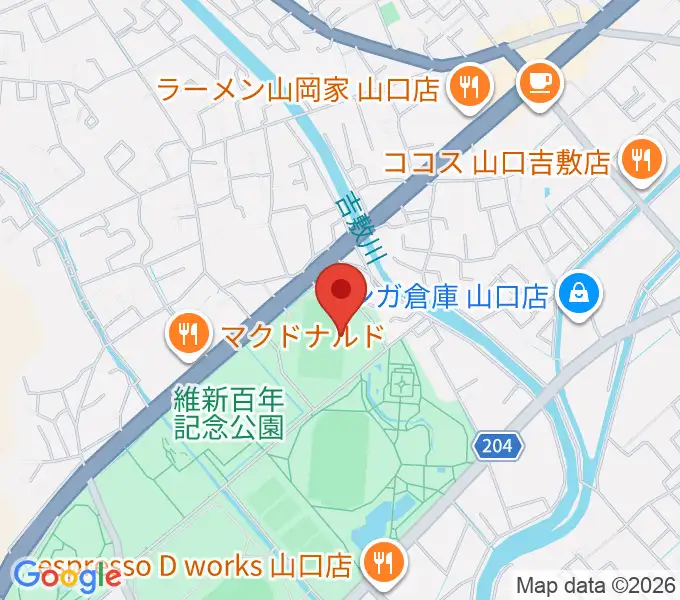 維新百年記念公園ラグビー・サッカー場の地図