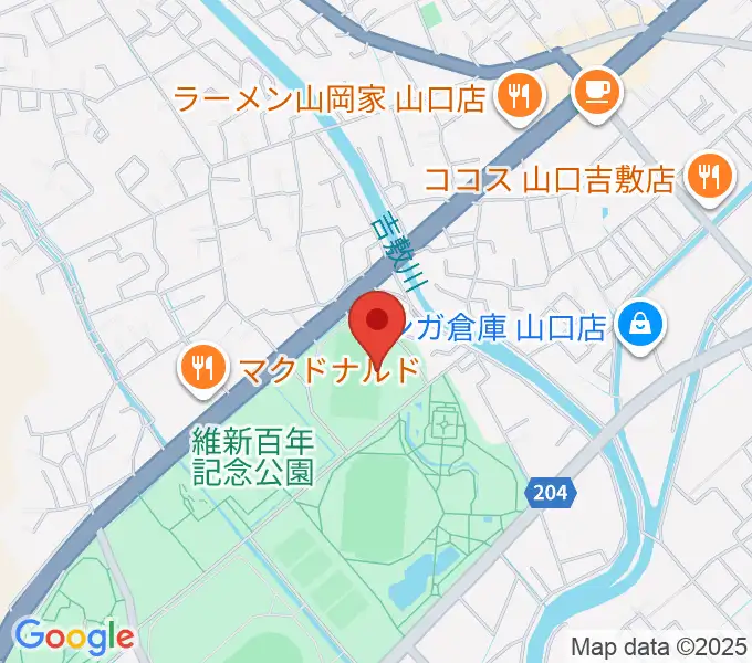 維新百年記念公園ラグビー・サッカー場の地図