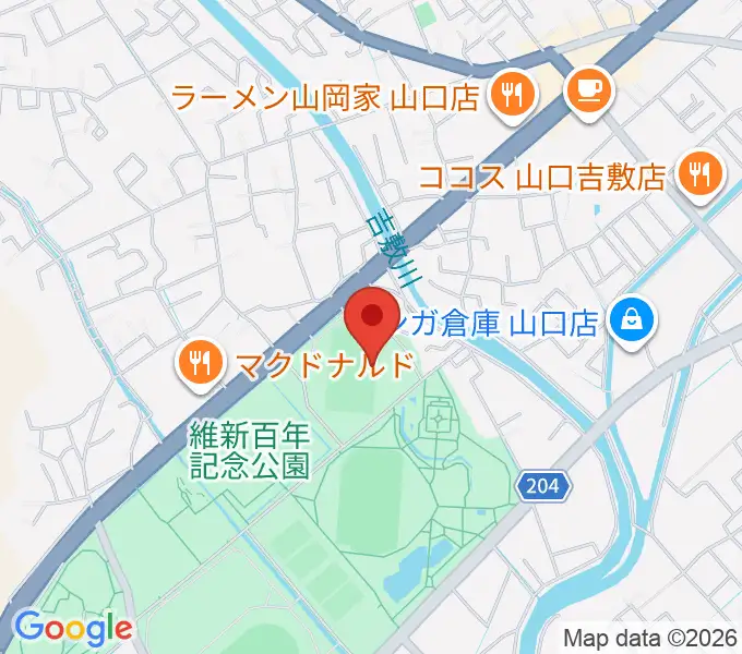 維新百年記念公園ラグビー・サッカー場の地図