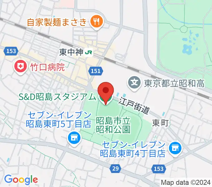 S&D昭島スタジアムの地図